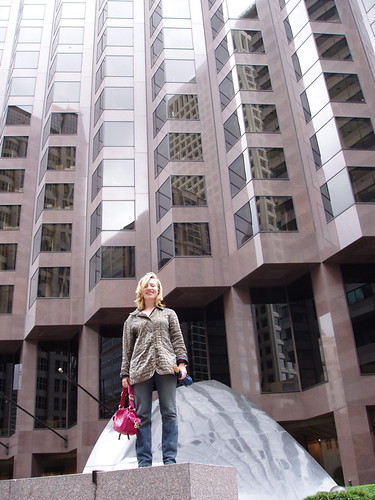 Dawn, in front of her former office