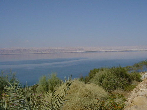 View along the Dead Sea over towards the West Bank