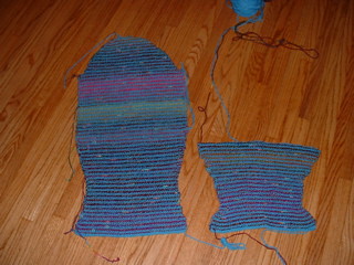 L-  Ideal Sleeve- R- and my previous design- now frogged (only the one on the right)