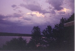 lake with thunderstorm