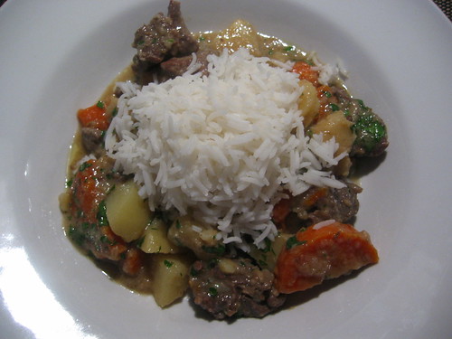 Goat curry with root vegetables and rice II