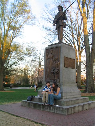 Students with Silent Sam, UNC Campus, April 4, 2005